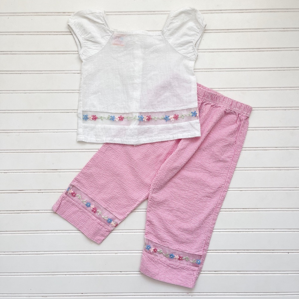 VINTAGE SWEET POTATOES EUC Pastel Floral Gingham Spring Set